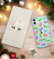 Macaron Tasarımlı Kişiye Özel Şeffaf Telefon Kılıfı (Tüm Telefon Modelleri Mevcuttur.) - Hediye Kutulu