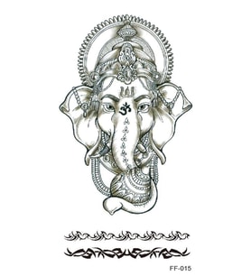 FF-015 ORTA BOY ETNİK FİL BUDHA DESEN GEÇİCİ DÖVME-TATTO