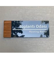 Wooden Serisi Toplantı Odası Kapı İsimliği