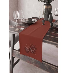 Kiremit Modern Temalı Premium Masa Örtüsü Runner RNR036