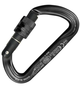 Kong Argon S Screw Sleeve 22KN Asimetrik D Alüminyum Vidalı Karabina EN 362 - EN 12275 719HA0NNNKK Black
