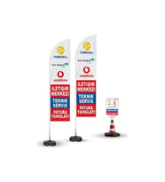 Teknik servis,fatura,iletişim merkezi Temalı  2 Adet Yelken Bayrak,1 Adet Reklam Duba Paketi