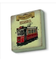 Nostaljik Tramvay Baskılı Doğaltaş  Magnet(KRT-049)Buzdolabı Süsü