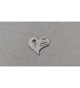 6 CM Gül ve Kalp Magnet Söz Nişan Nikah Düğün 25 Adet