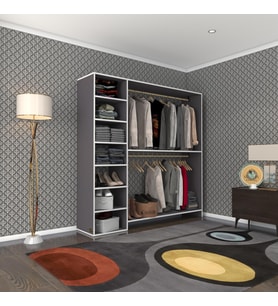 Kenzlife giysi dolabı abdurrahman 180*180*40 gri gardırop