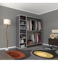 Kenzlife giysi dolabı abdurrahman 180*180*40 gri gardırop