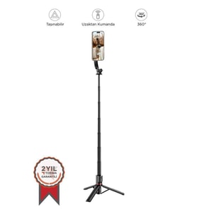 Torima L20 Çok Amaçlı Tripod Kumandalı Selfie Çubuğu Siyah
