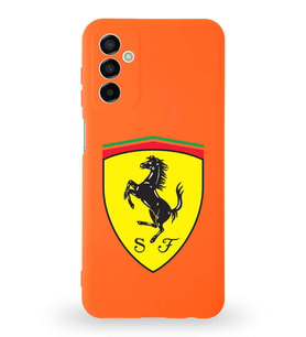Samsung Galaxy A04s Uyumlu Lansman Kılıf. Altı Kapalı İçi Kadife  Ferrari Tasarımlı Silikon Kapak (Şeffaf)
