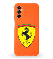 Samsung Galaxy A04s Uyumlu Lansman Kılıf. Altı Kapalı İçi Kadife  Ferrari Tasarımlı Silikon Kapak (Şeffaf)