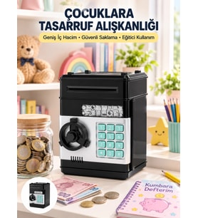Otomatik Para Çeken Şifreli ATM Tasarımlı Kumbara