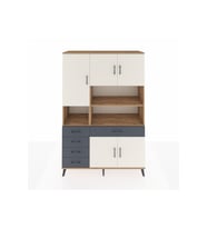 Hyperion Dolap 9 Raflı 5 Çekmeceli 5 Kapaklı 132x44x195 Çam-Aytaşı/Antrasit