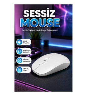 Sessiz Tıklamalı Ergonomik Bluetooth Kablosuz Oyuncu Mouse