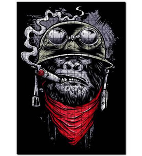 Cakapuzzle Maymun Grafiti Görsel Puzzle Yapboz MDF (Ahşap) (120 Parça)