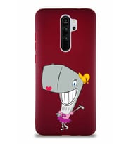 Xiaomi Redmi Note 8 Pro Soft Premier Kapak Pearl Yengeç Tasarımlı Silikon Kılıf - Mürdüm (Şeffaf)
