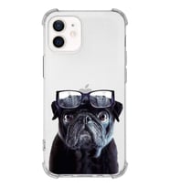 PrintiFy Apple iPhone 12 Uyumlu Köpek 3 Baskılı Şeffaf Köşe Korumalı Antişok Kılıf
