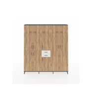 Arges Dolap 10 Raflı 2 Çekmeceli 3 Askılı 220x30x243 Antrasit-Çam/Aytaşı