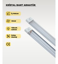 60W Beyaz Kristal  Led Bant Armatür 3200K Sarı Işık