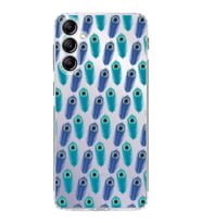 PrintiFy Samsung Galaxy A24 ile Uyumlu Nazar Boncuğu 4 Baskılı Kamera Korumalı Şeffaf Silikon Kılıf