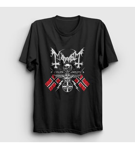 Presmono Unisex Siyah Norway Mayhem T-Shirt 64941tt