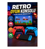 Retro Oyun Konsolu – HDMI Çıkışlı, Çift Kablosuz Kontrolcülü ve Type-C Bağlantılı Set