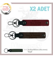 Bikerlar İçin Özel, İsim Plaka ve B Rh (-) Kan Grubu Yazılı Hediye x2 Anahtarlık, K Kahve-Bordo-Ysl