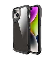 Coverzone iPhone 15 ile uyumlu K?l?f ClearSafeguard T-Max Silikon Kapak Koyu Gri