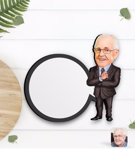 BK Gift Kişiye Özel Dede Karikatürlü Ahşap Bardak Altlığı-1