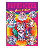Yuva Popsticker Süslü Kediler Boyama Kitabı 16syf