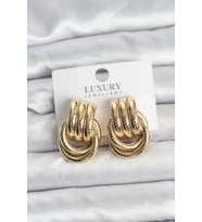 Gold Renk Halka Modelli Pirinç Kadın Küpe - TJ-BKP11352