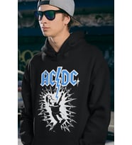 Rock Metal Müzik Grubu Baskılı Unisex Oversize AC DC Hoodie