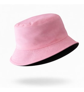 Perlotus Çift Taraflı Bucket Kova Balıkçı Şapka Unisex %100 Pamuklu Siyah İç Ast (Pembe)