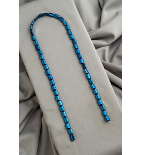 Hematit Doğal Taş Parlak Mavi Silindir Kesim 6x8mm Dizi [AA]