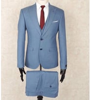 JAN CARLUCCİ Erkek Slim Fit Sivri Yaka Yeşil Yelekli  Drop 6 Takım Elbise