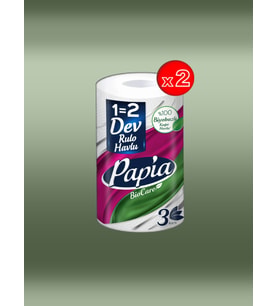 Papia Kağıt Havlu - Dev Rulo - 3 Katlı - 1 Adet - 2 Paket (000K2)