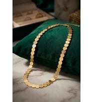 Plaka Model Gold Renk Pirinç Kadın Kolye TJ-BKO11215