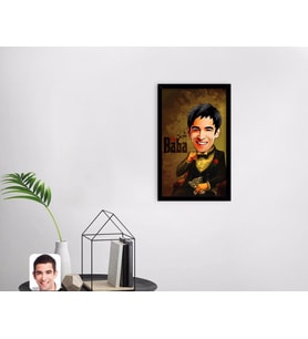 BK Gift Kişiye Özel Godfather Baba Karikatürlü Dekoratif Ahşap Siyah Çerçeveli Tablo-4