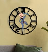 Kişiye Özel Pilot Karikatür 3D Ahşap Mdf Duvar Saati 102