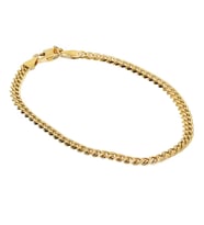Erkek 3 mm İnce Çelik Bileklik (Gold)