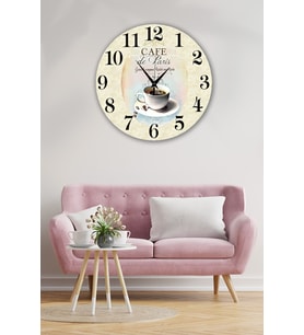 Bilge Retro Tasarımlı Duvar Saati 35 X 35 Cm (Baskılı)
