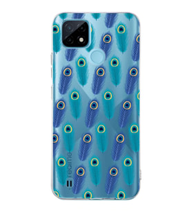 PrintiFy Realme C21  ile Uyumlu 1mm Slim Fit Nazar Boncuğu 4 Baskılı Şeffaf  Kılıf
