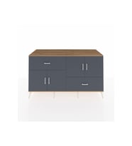 Kronos Konsol 3 Raflı 2 Çekmeceli 4 Kapaklı 176x59x99 Çam-Antrasit