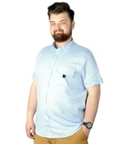 Mode XL Büyük Beden Gömlek Gabardin TekCep 22363 Mavi