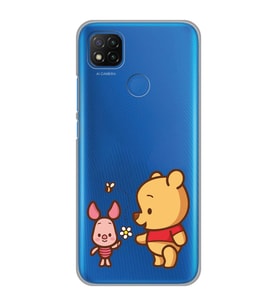 Xiaomi Redmi 9C / 10A Uyumlu Pooh & Piglet Tasarımlı Şeffaf Telefon Kılıfı