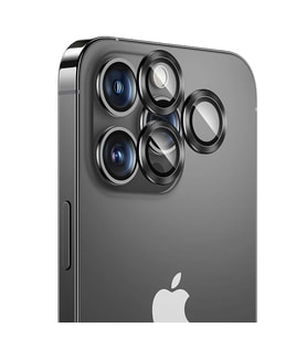 iPhone 14 Pro / 14 Pro Max Uyumlu Gerçek Safir Lens Koruyucu Görüntü Kalitesini Bozmayan Netlik (Siyah)