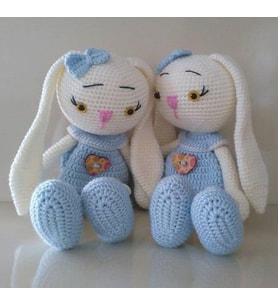 Sempatik Tavşan Amigurumi Organik Oyuncak