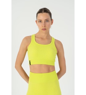 Maraton SlimFit Kadın Kapalı Yaka Neon Yeşil Bra