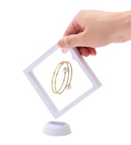 Saklama Takı Kutusu Güvenli Şeffaf Film Çerçeveli Geniş Boyutlu 7cmx7cm Standlı 3D Saklama Kutusu (Çok Renkli)