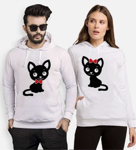 Tshirthane Kedi Sevgili Kombinleri Kapüşonlu Kombini (Tek Ürün Fiyatıdır.)