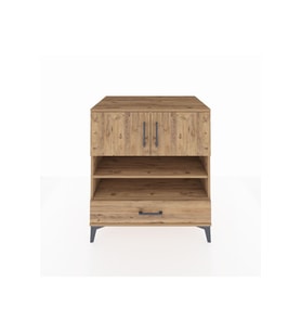 Kronos Şifonyer 4 Raflı Tek Çekmeceli 2 Kapaklı 88x59x96 Çam-Çam