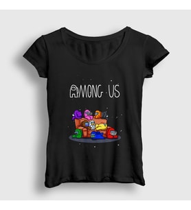 Presmono Kadın Siyah Couch Among Us T-Shirt 77182tt
